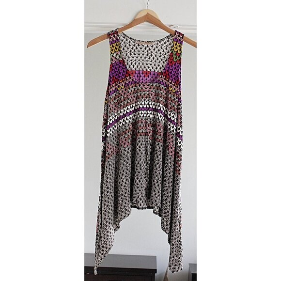 Mara Hoffman - Geometric Print Trapeze Tunic or Swim Cover, Silk Jersey, S - Picture 3 of 9